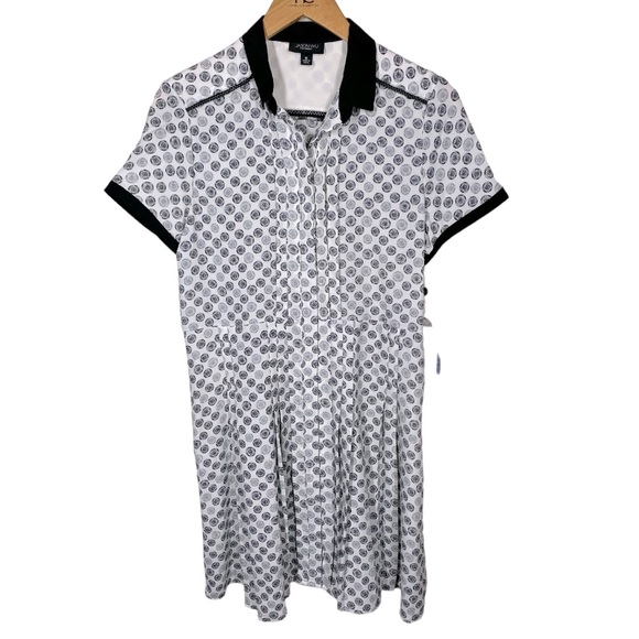 {NWT} Jason Wu Black & White Front Pleated Dress M - Picture 1 of 9